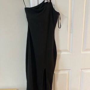 Selfie Leslie Black Asymmetrical Dress